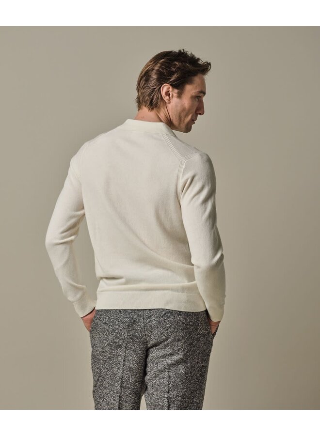 Polo Open Collar Wool Blend Off White PPWJ30022D