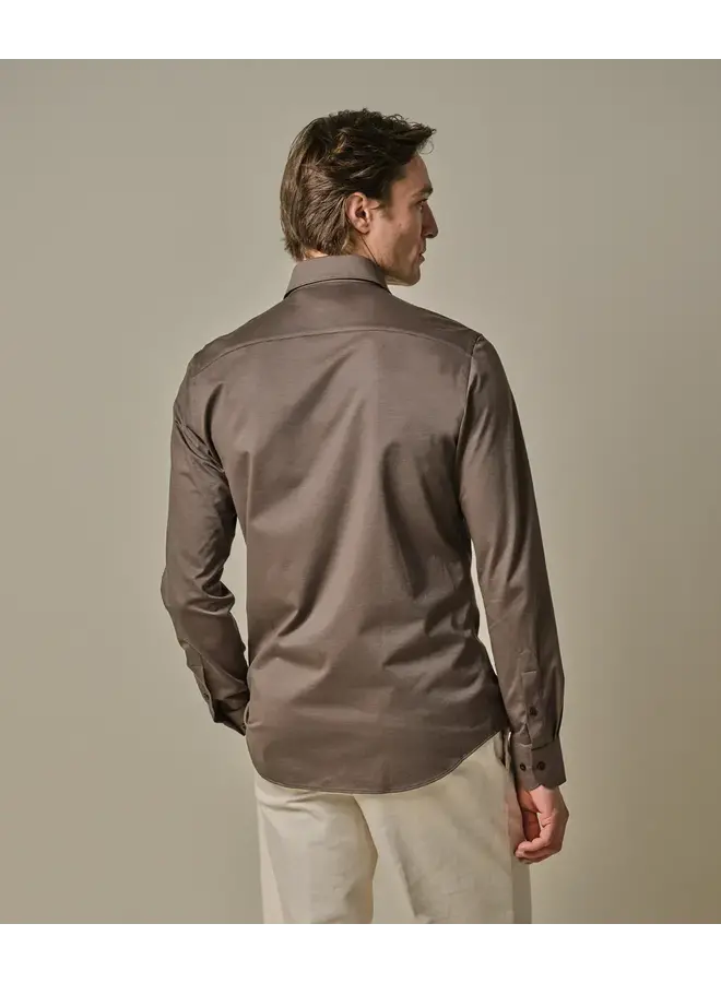 Overhemd Japanese Knitted Bruin PPWH30026B