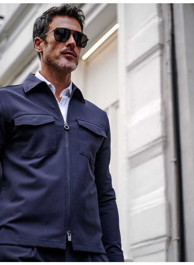 Travel Overshirt Navy Stretch incl Rits PISAS25-M100