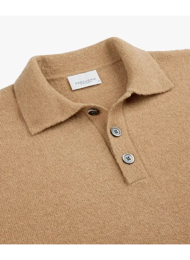 Polo Boiled Wool Blend Dark Beige PPWJ30033B
