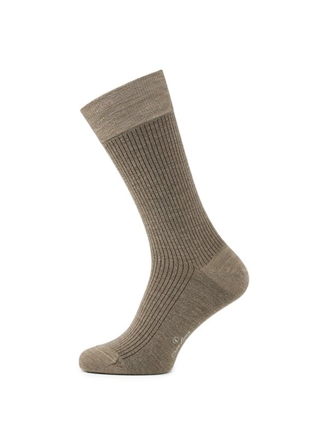 Wollen Herensokken Shadow art 212-36 Sand & Brown