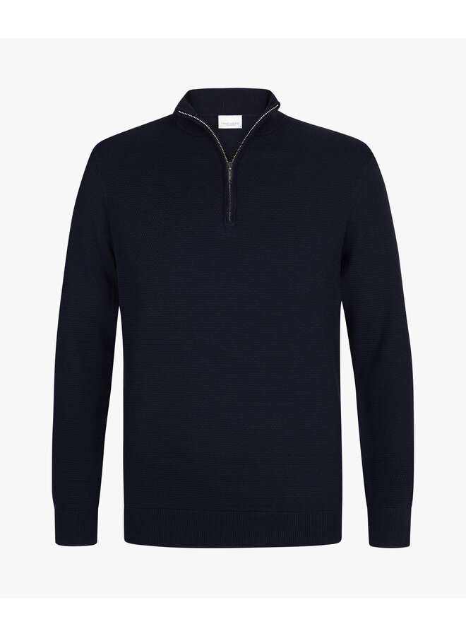 Half Zip Pullover Structuur Navy PPWJ30040E
