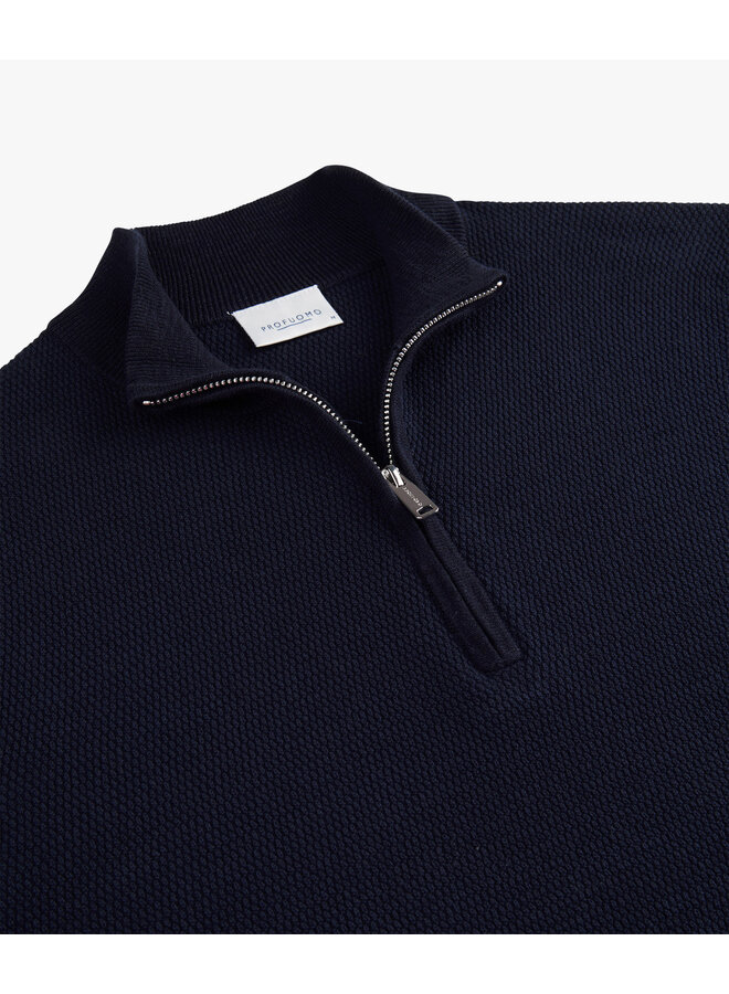 Half Zip Pullover Structuur Navy PPWJ30040E