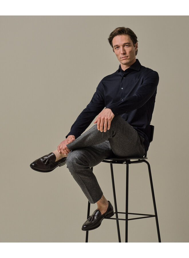 Overhemd Japanese Knitted Donkerblauw PP2H00008C