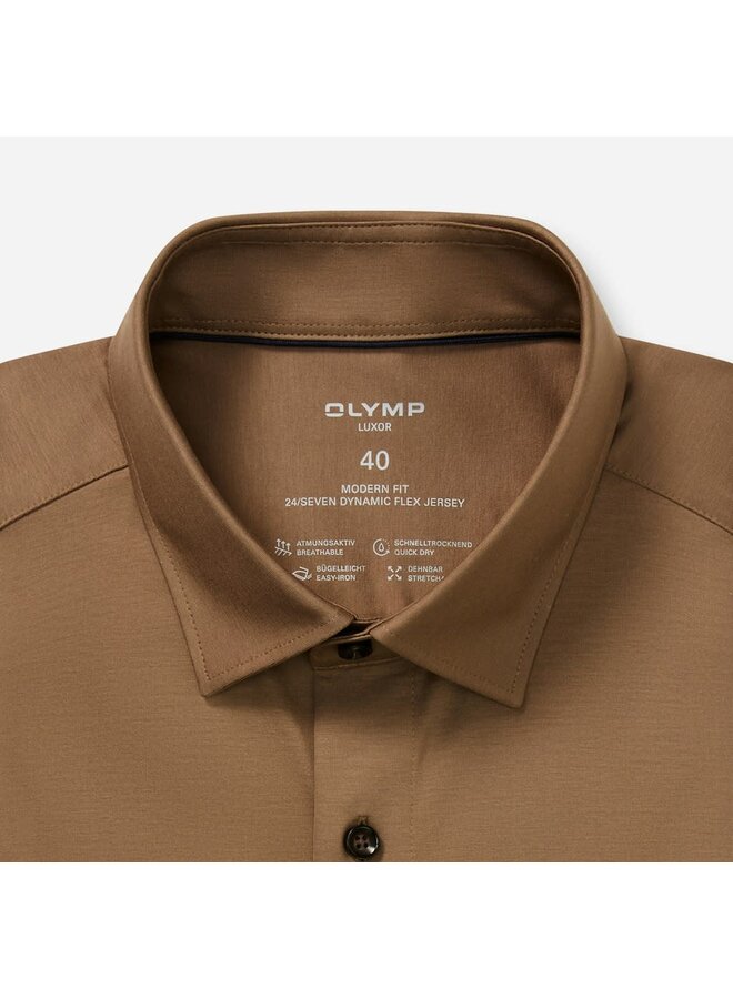 Overhemd Knitted 24/7 Modern-Fit Taupe 1202 64 23