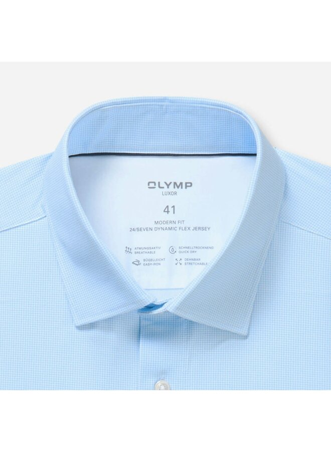 Overhemd Knitted 24/7 Modern-Fit Structuur Licht Blauw 1231 84 11