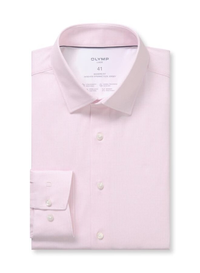 Overhemd Knitted 24/7 Modern-Fit Structuur Licht Roze 1231 84 31