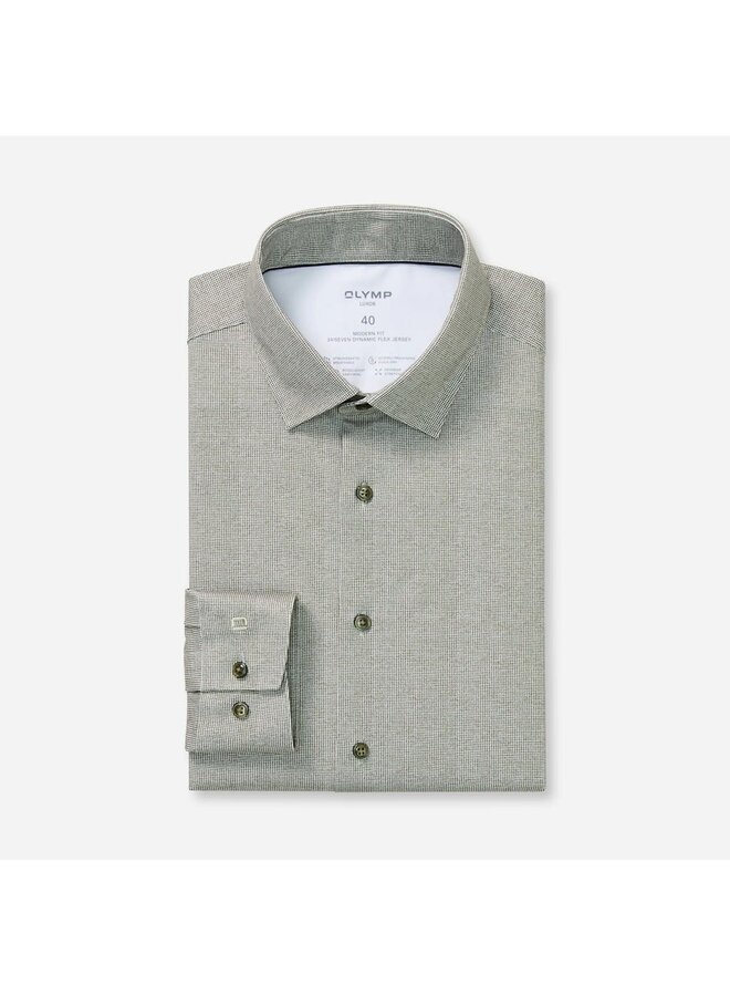 Overhemd Knitted 24/7 Modern-Fit Structuur Groen 1231 84 48