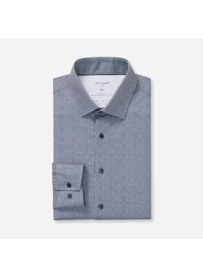 Overhemd Knitted 24/7 Modern-Fit Structuur Marine Blauw 1231 84 18