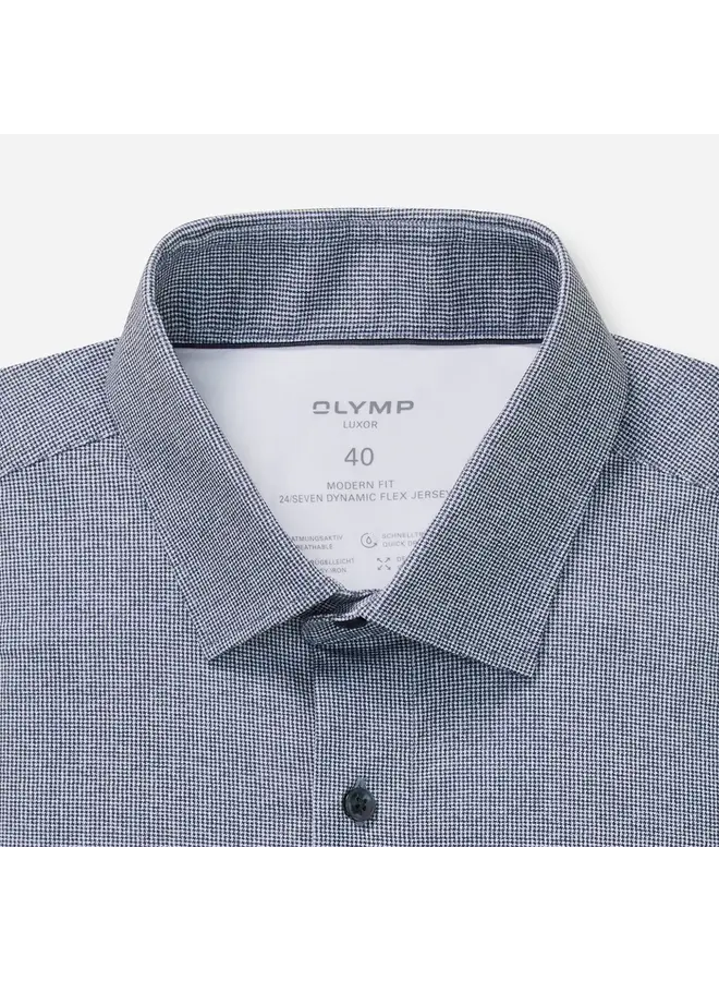 Overhemd Knitted 24/7 Modern-Fit Structuur Marine Blauw 1231 84 18