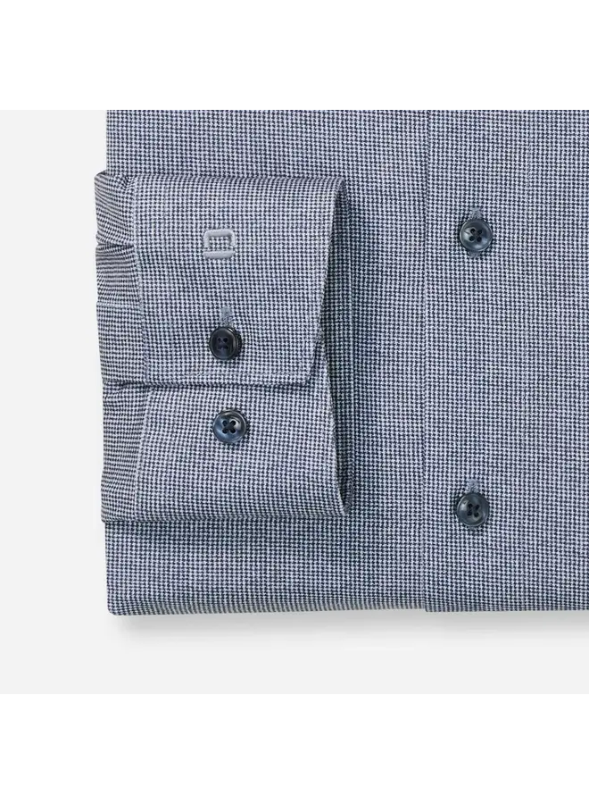 Overhemd Knitted 24/7 Modern-Fit Structuur Marine Blauw 1231 84 18