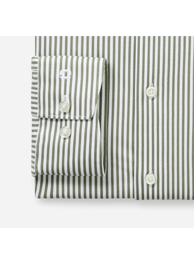 Overhemd Knitted 24/7 Modern-Fit Streep Groen 1232 84 48