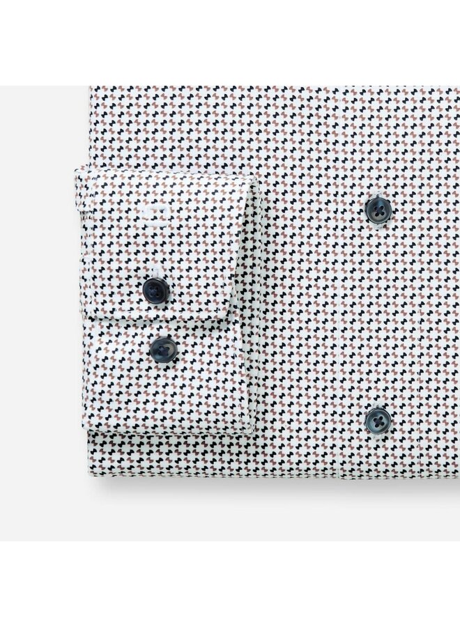 Overhemd Knitted 24/7 Modern-Fit Printje Nougat 1354 14 27