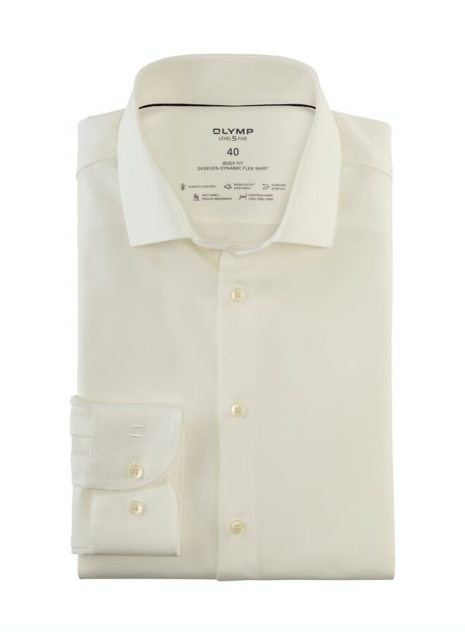 Overhemd Ecru Body Fit Climate Control Dynamic Flex 0734 64 20