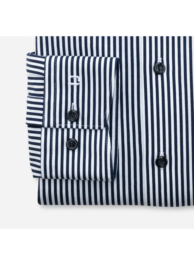 Overhemd Knitted 24/7 Modern-Fit Streep Marine Blauw 1232 84 18