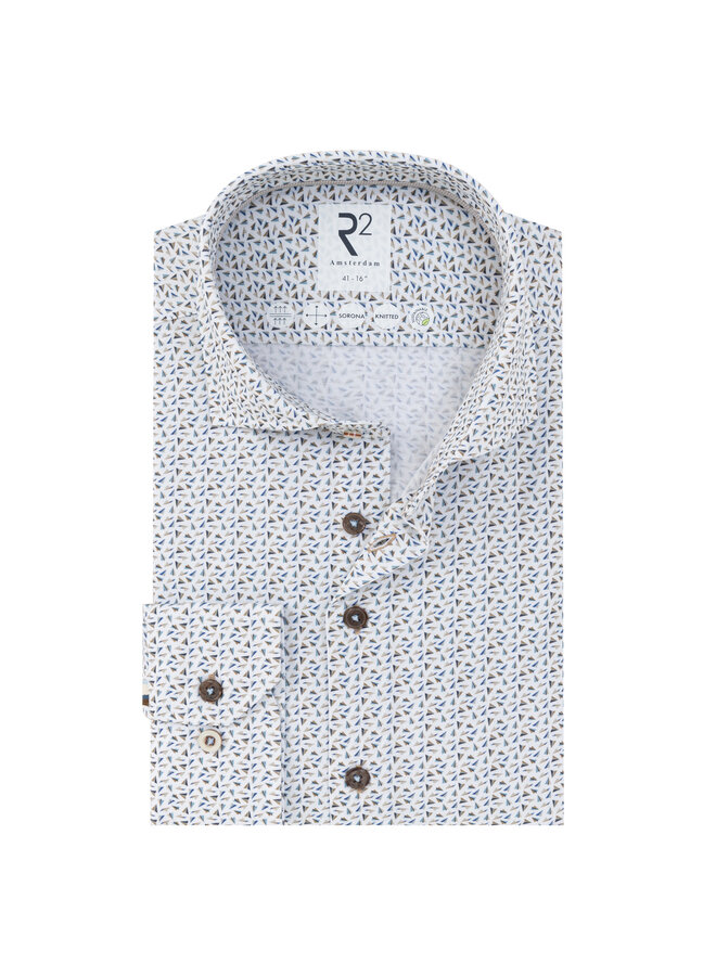 Overhemd Knitted Print 132 WSP 003 col 45 Beige