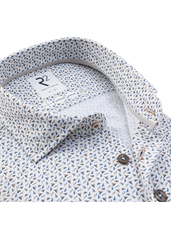 Overhemd Knitted Print 132 WSP 003 col 45 Beige