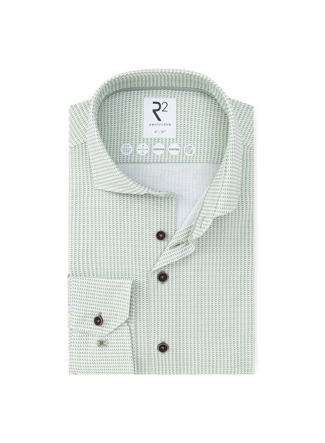 Overhemd Knitted Print 132 WSP 035 col 71 Groen