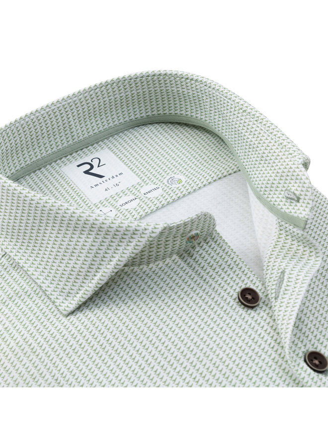 Overhemd Knitted Print 132 WSP 035 col 71 Groen