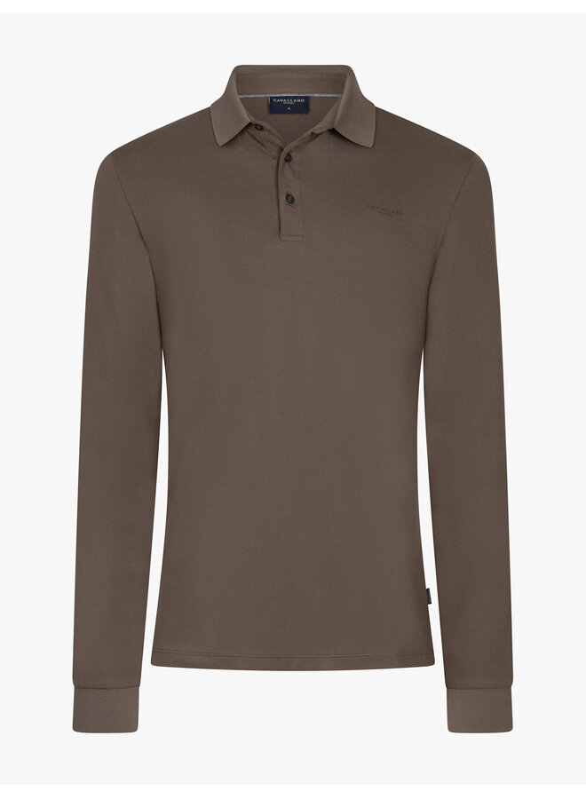 Basso Polo Lange Mouw 116261015 Kleur 880000 Dark Taupe