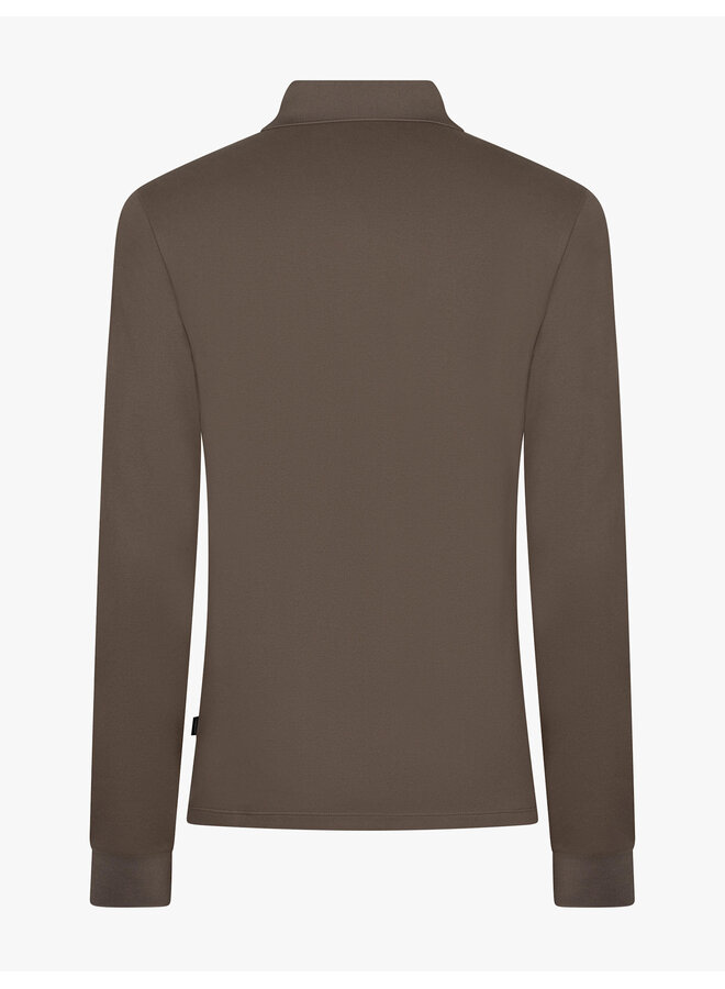Basso Polo Lange Mouw 116261015 Kleur 880000 Dark Taupe