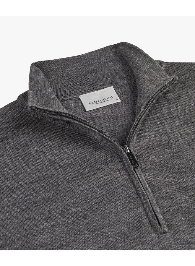 Pullover Half Zip Merino Wol PP2J00012B Grey