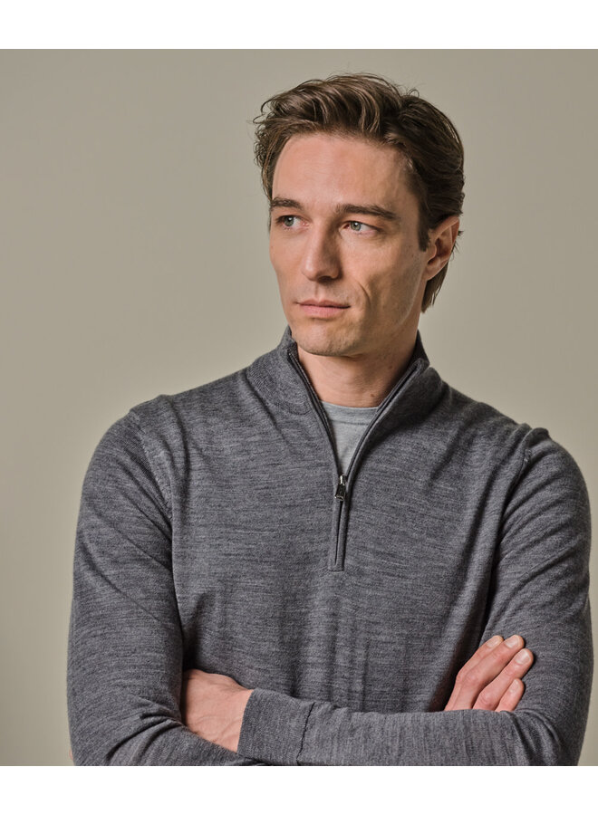 Pullover Half Zip Merino Wol PP2J00012B Grey