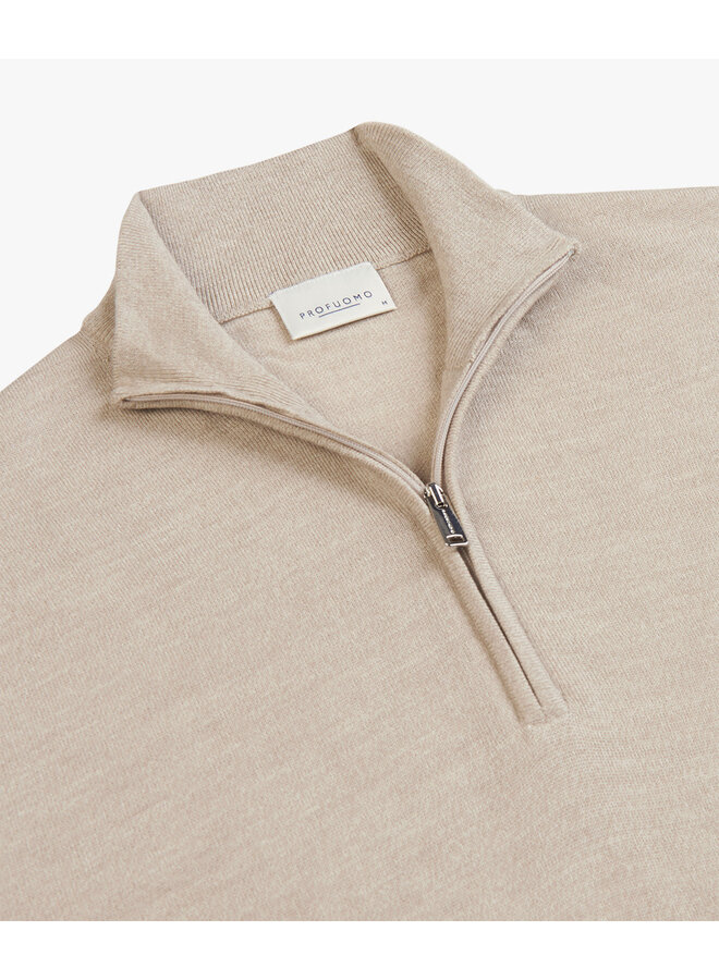 Pullover Half Zip Merino Wol PP2J00012D Beige