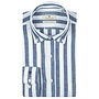 Thomas Maine Overhemd Button Down Linen Blend Herringbone Stripe 617718 col 60 Blauw