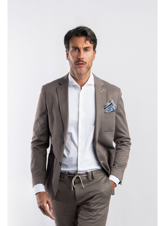 Colbert / Kostuum Jersey Travel 24/7 Knitted JBI-M20 BROWN