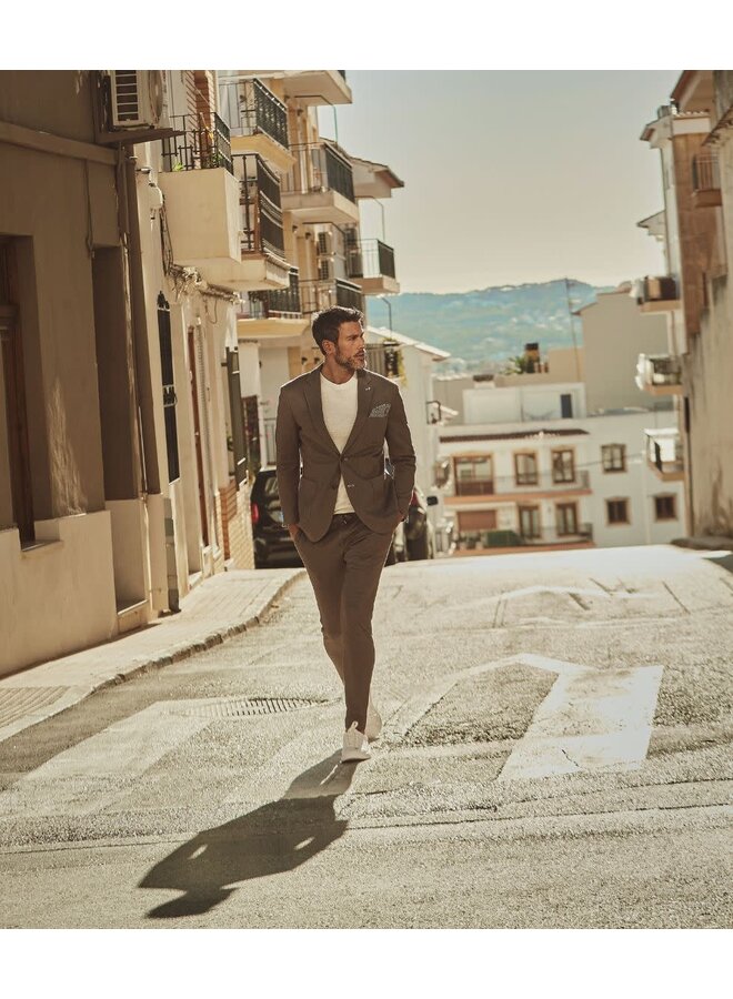 Broek /Chino/ Kostuum Travel Jersey 24/7 Knitted JAKE-M20 BROWN