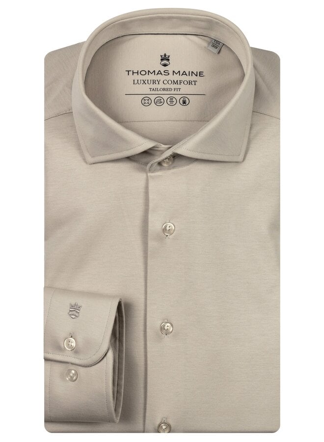 Overhemd Modern Fit Knitted NOS7778 Col. 82 Sand