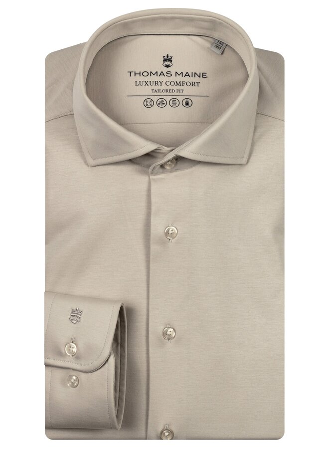 Overhemd Modern Fit Knitted NOS7778 Col. 82 Sand