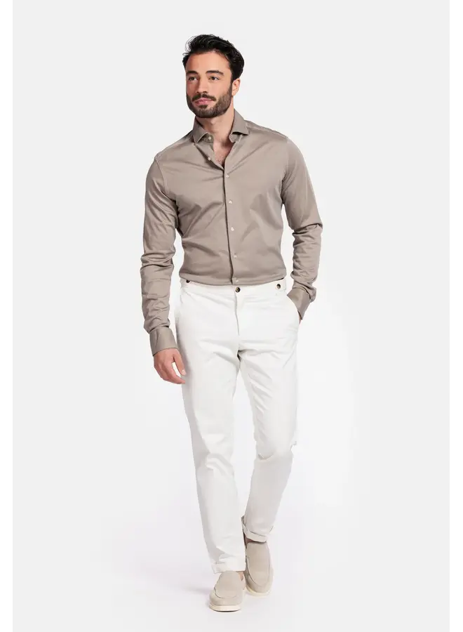 Overhemd Modern Fit Knitted 617778 Col. 81 Light Beige