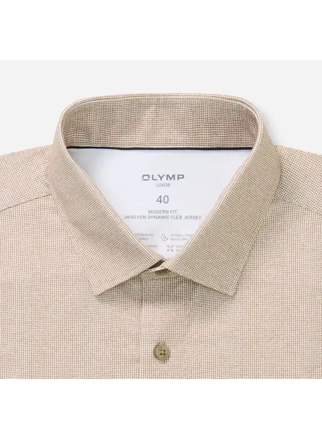 Overhemd Knitted 24/7 Modern-Fit Structuur Nougat 1231 84 27