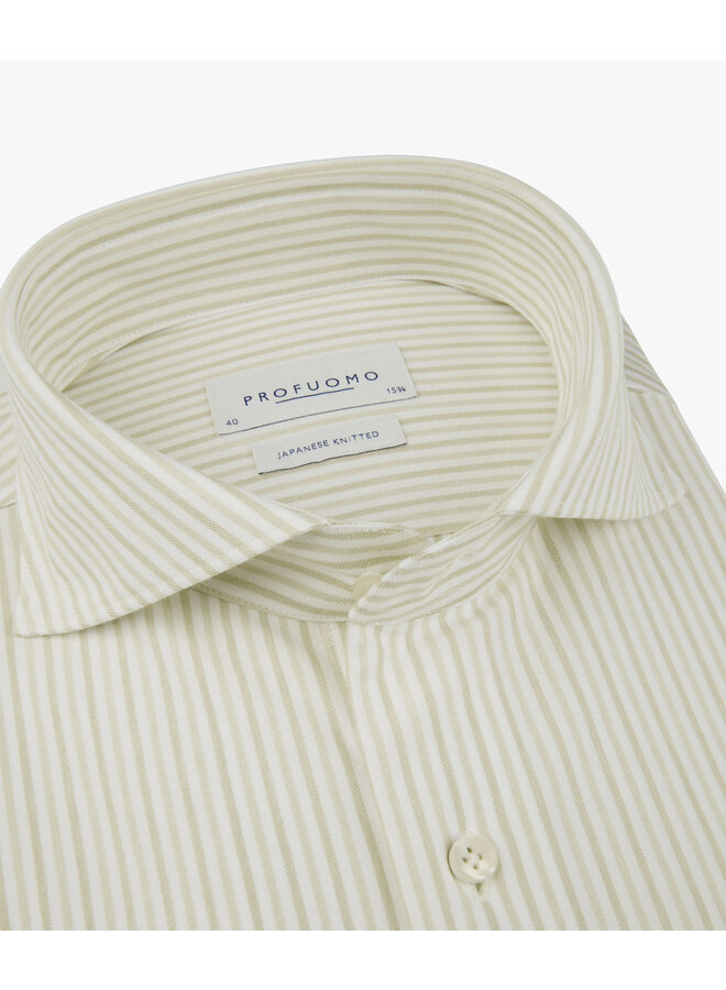 Overhemd Japanese Knitted Streep Beige PPXH10055B
