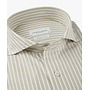 Overhemd Japanese Knitted Streep Donker Beige PPXH10038B
