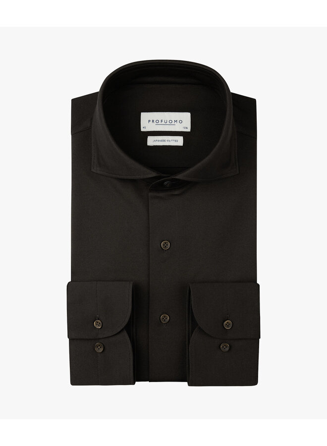 Overhemd Japanese Knitted Donkerbruin PPXH10032A