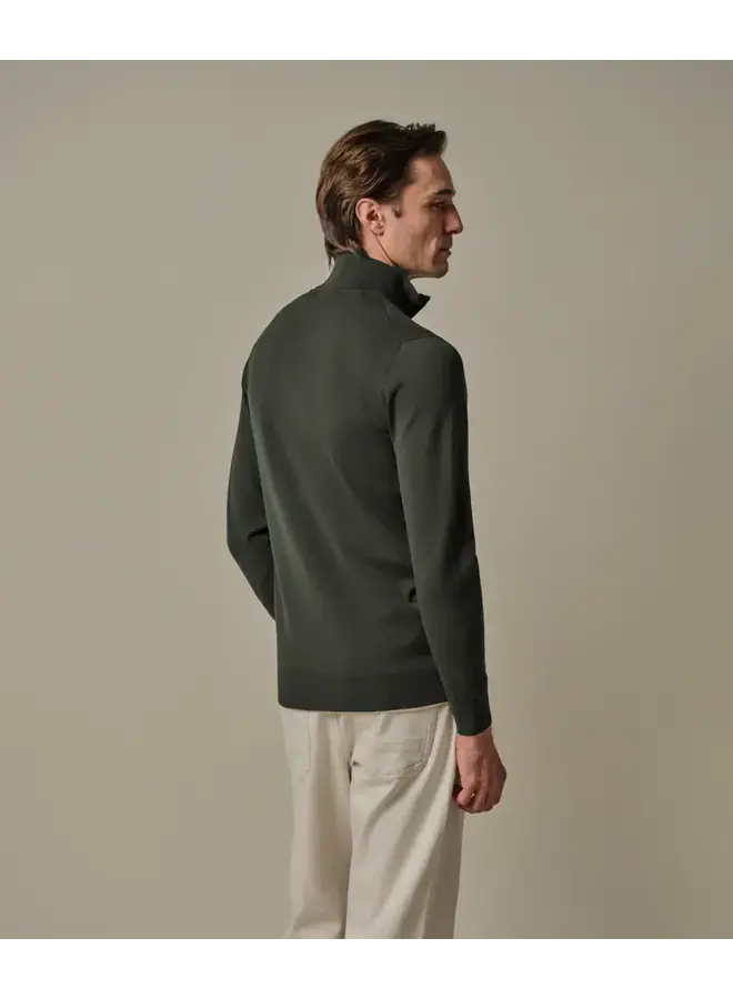 Pullover Luxury basic Half Zip Green PPXJ10008C