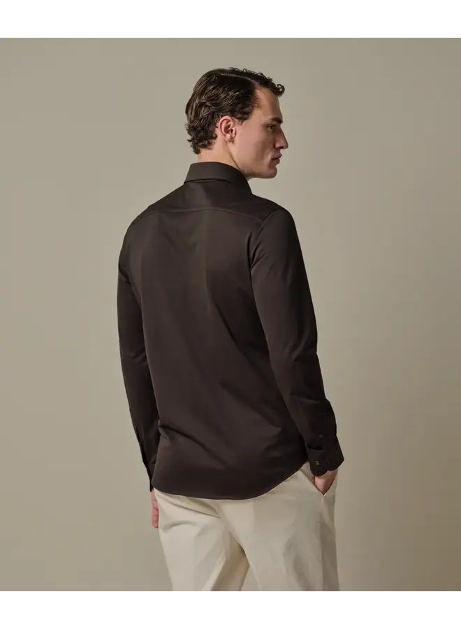 Overhemd Japanese Knitted Donkerbruin PPXH10032A