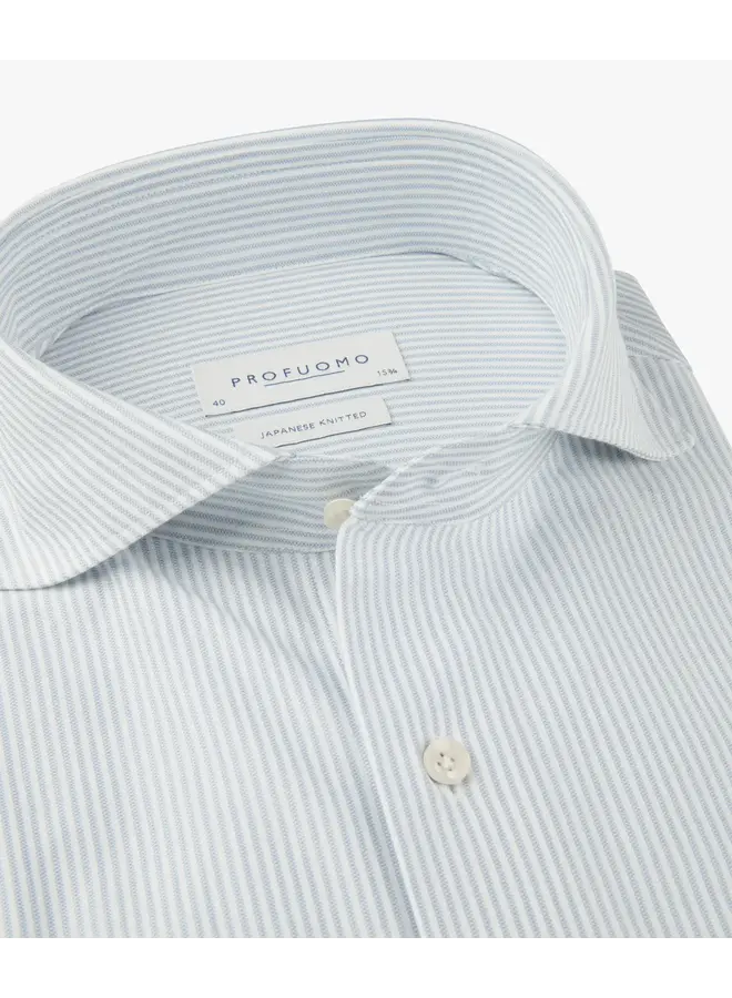 Overhemd Japanese Knitted Streep Blauw PPXH10037B