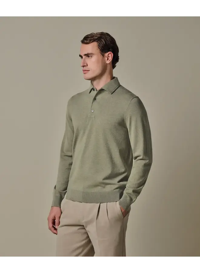 Polo Longsleeve Green One Piece Luxury Basic PPXJ10005D