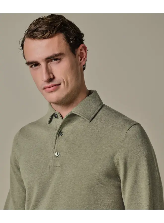 Polo Longsleeve Green One Piece Luxury Basic PPXJ10005D