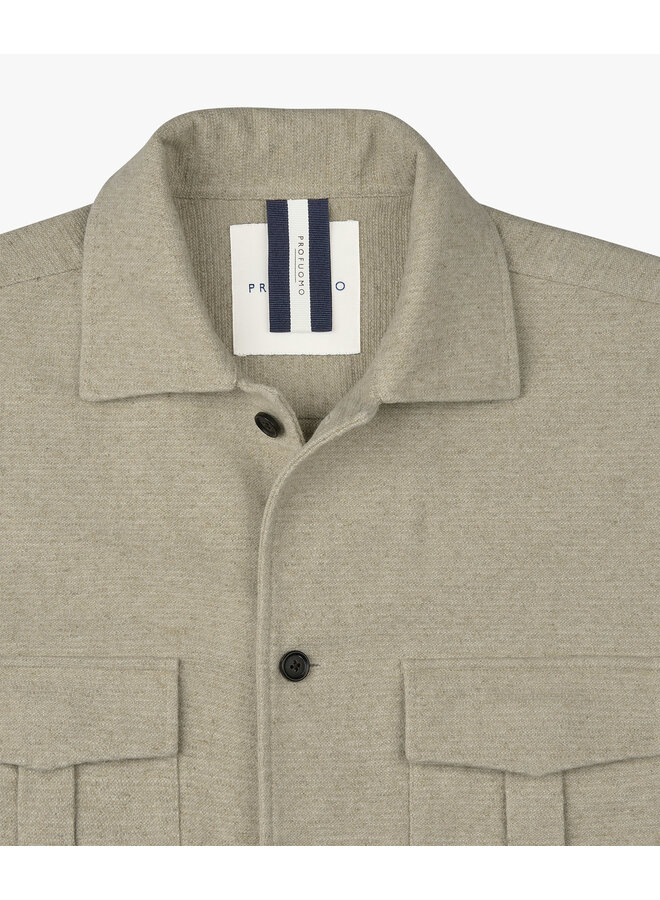 Overshirt Sand Structuur Linnen - Blend Crossgrain PPXF10002A