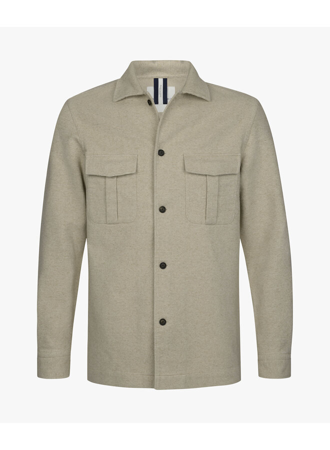 Overshirt Sand Structuur Linnen - Blend Crossgrain PPXF10002A