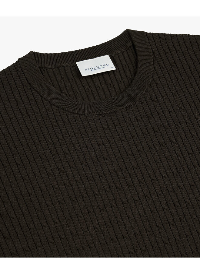 Pullover Crewneck Kabel D-Brown PPXJ10004A
