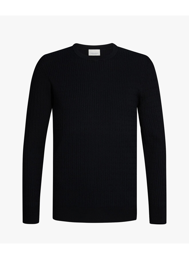 Pullover Crewneck Kabel Navy PPXJ10004D