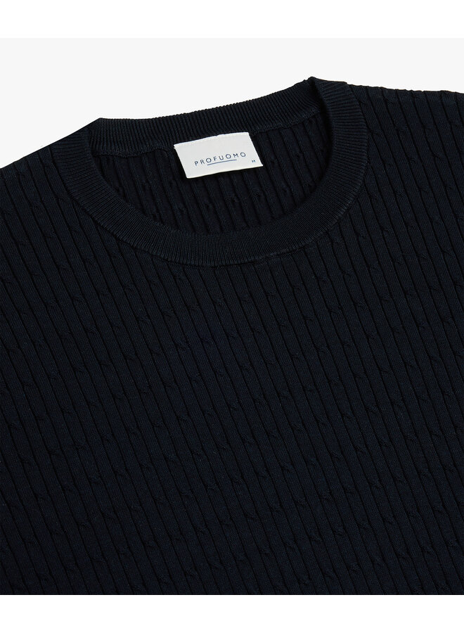 Pullover Crewneck Kabel Navy PPXJ10004D