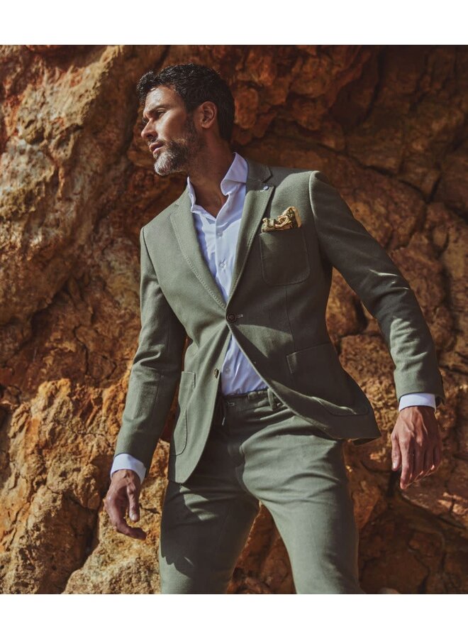 Broek /Chino/ Travel Jersey Kostuum 24/7 Knitted JAKE-M20 GREEN