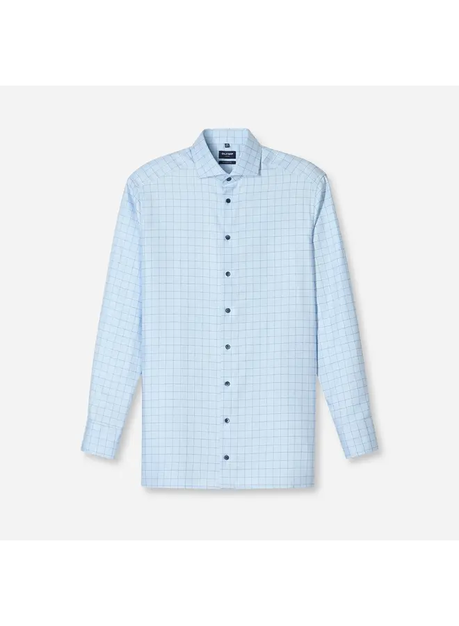 Overhemd Luxor Modern Fit, Royal Kent Ruit Blauw 1318 84 11